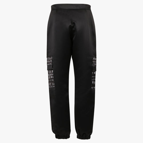 Monoprint Black Cargo Pants