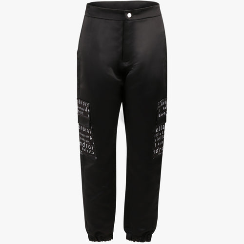 Monoprint Black Cargo Pants